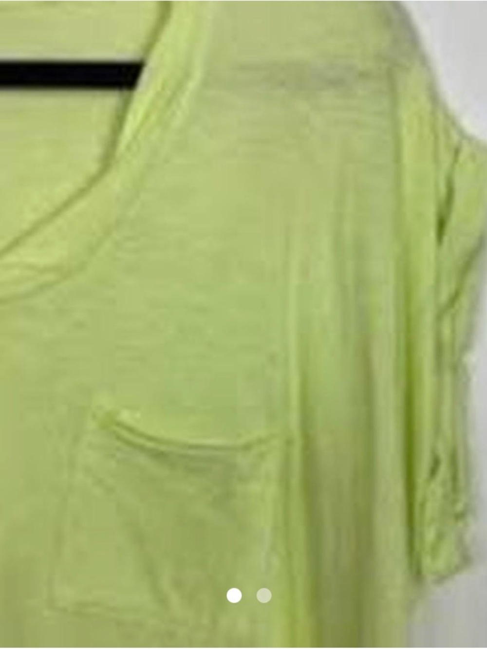 Aerie Rope Voop Neck oversized Boyfriend Neon Lime Short Sleeve Pocket Tee - Picture 4 of 5